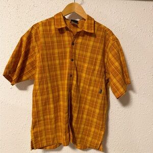 Patagonia Men's Orange Plaid Short Sleeve Shirt